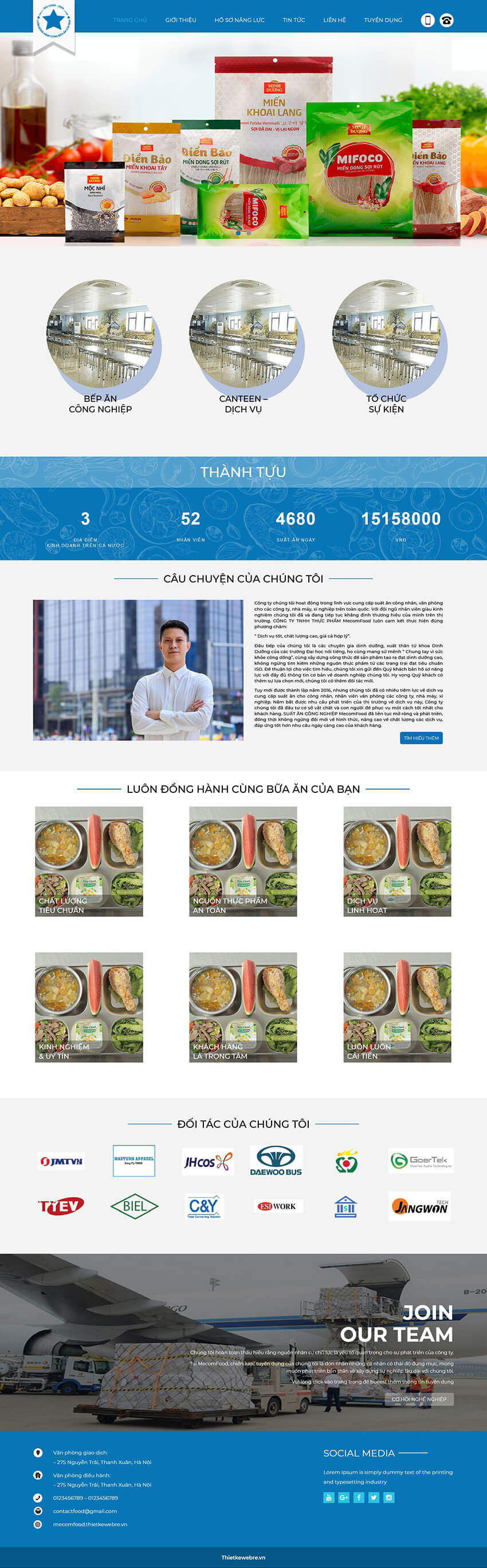 Thiết kế website doanh nghiệp thực phẩm MecomFood