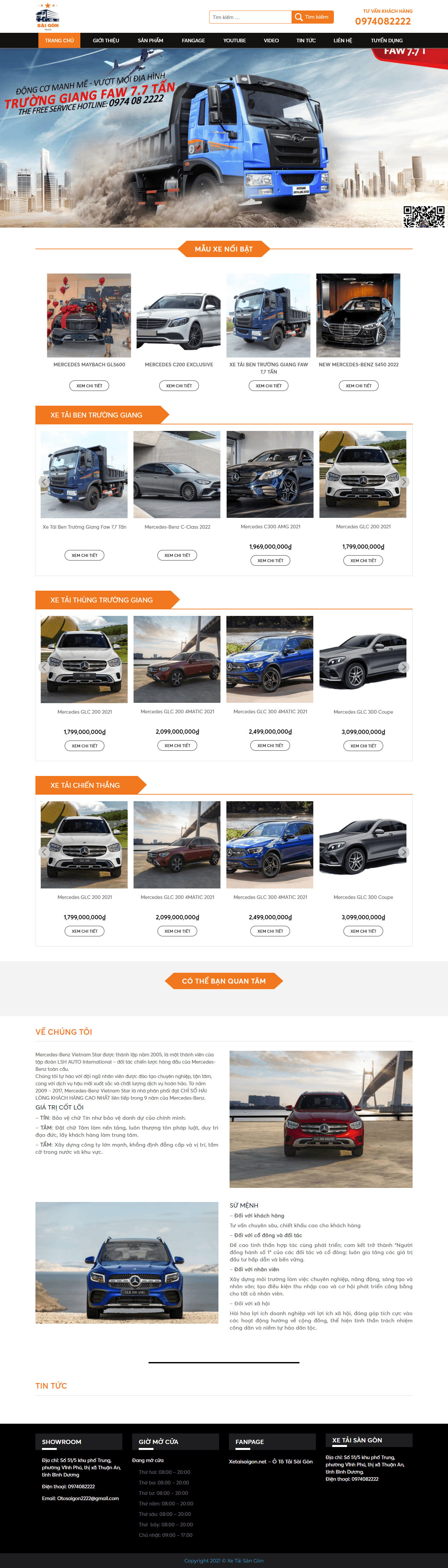 Thiết kế website bán xe ô tô - Xe tải Sài Gòn