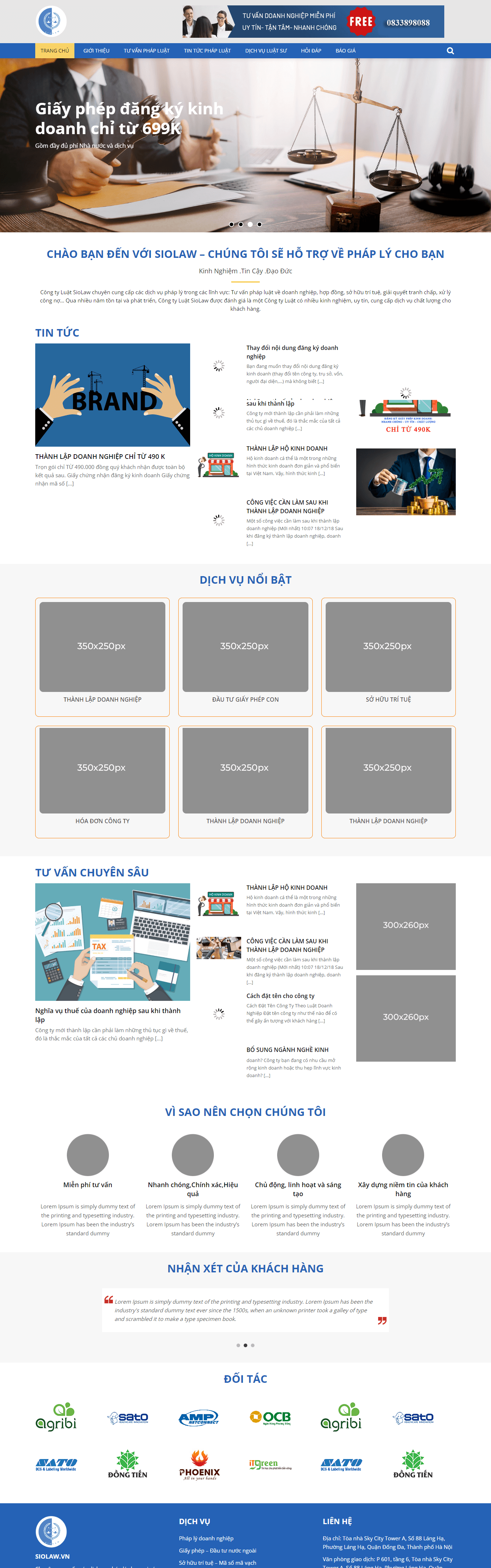 Mẫu thiết kế website ngành luật - Siolaw