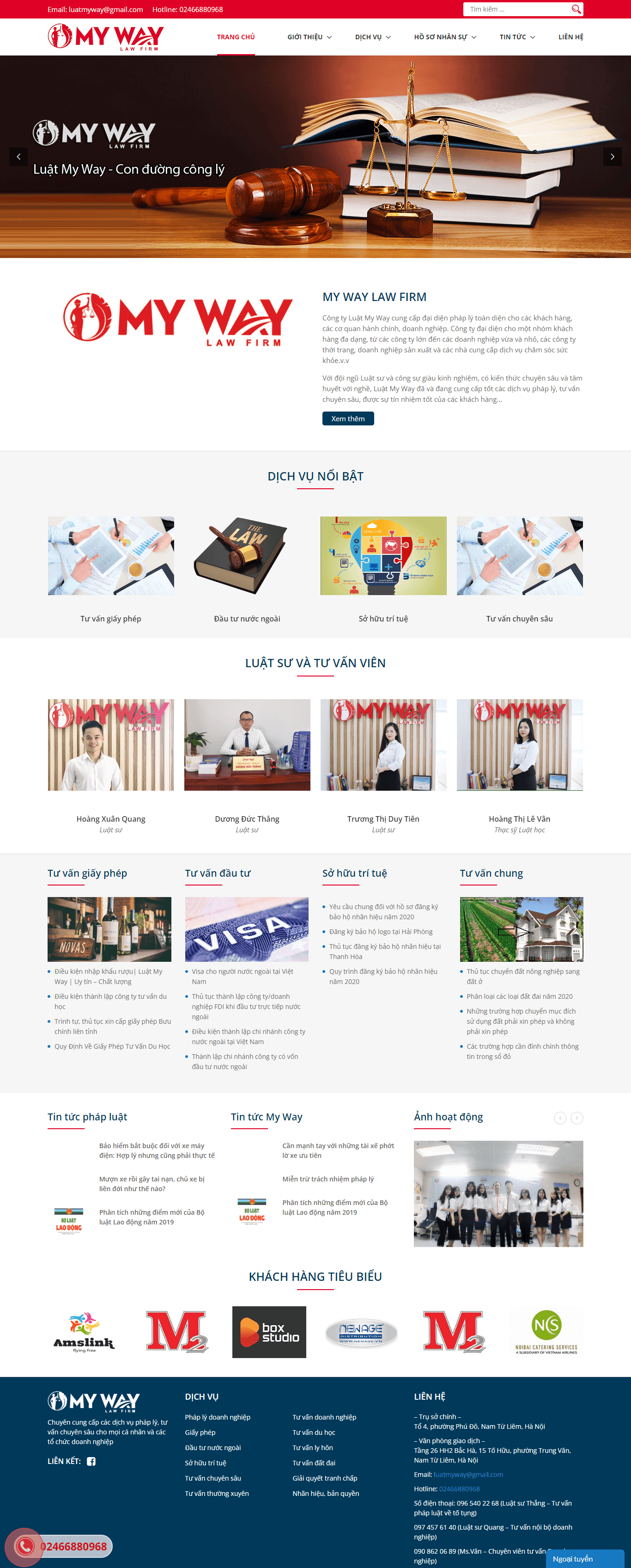 Mẫu thiết kế website ngành luật - Luatmyway