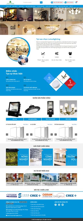 Mẫu thiết kế website thiết bị điện tử Bông Sen
