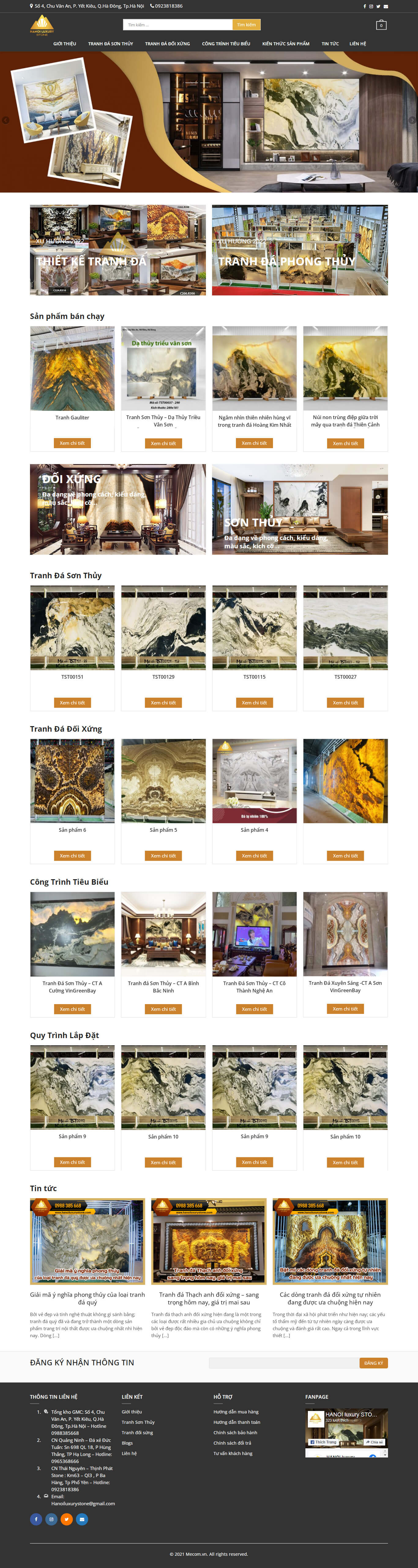 Mẫu thiết kế website tổng kho đá marble, granite Hanoiluxurystone