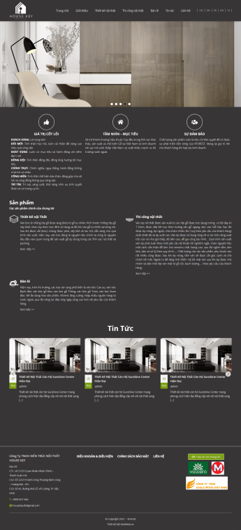 Mẫu thiết kế website thiết kế nội thất - Housekey