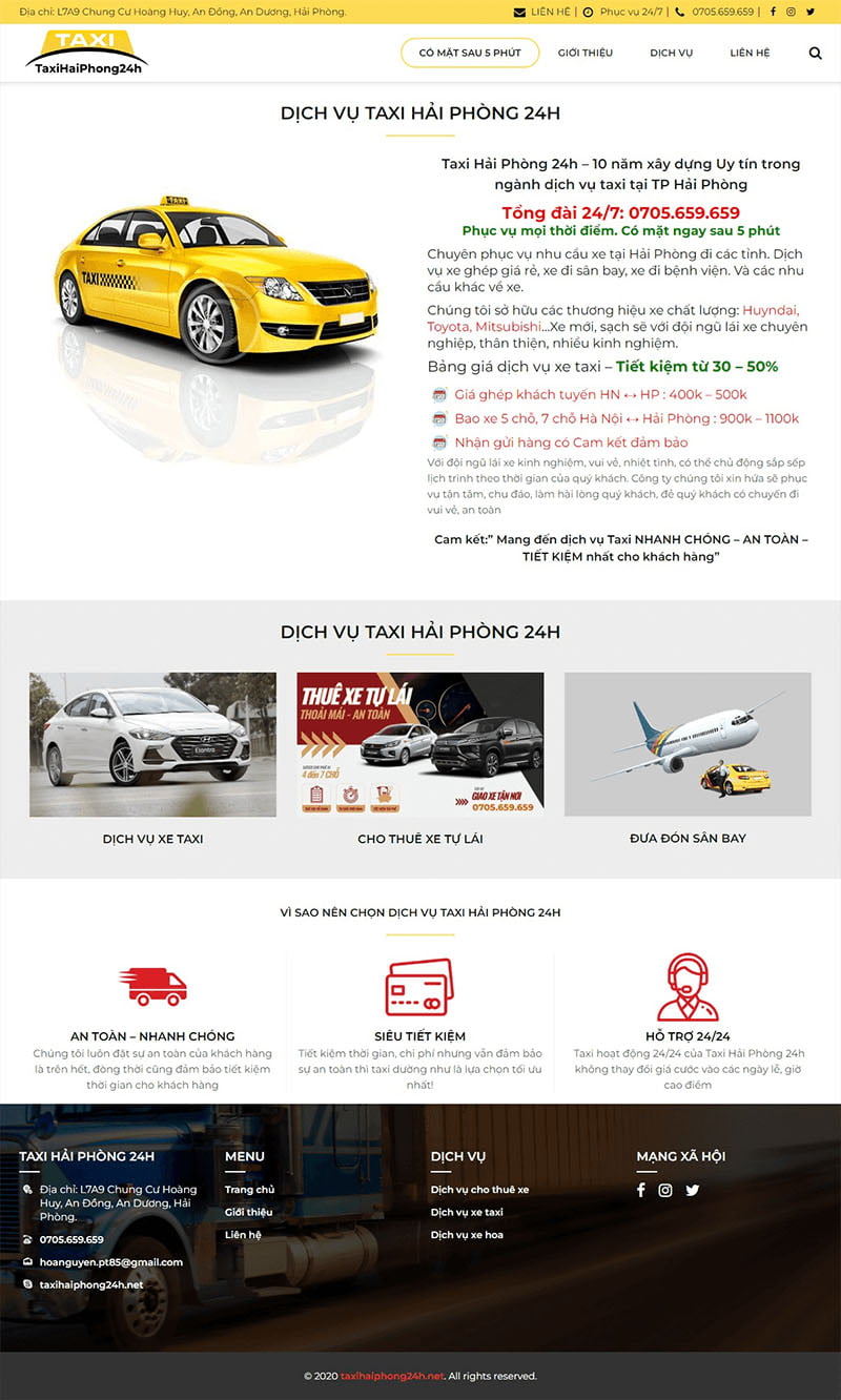 Thiết kế web TaxiHaiPhong24h