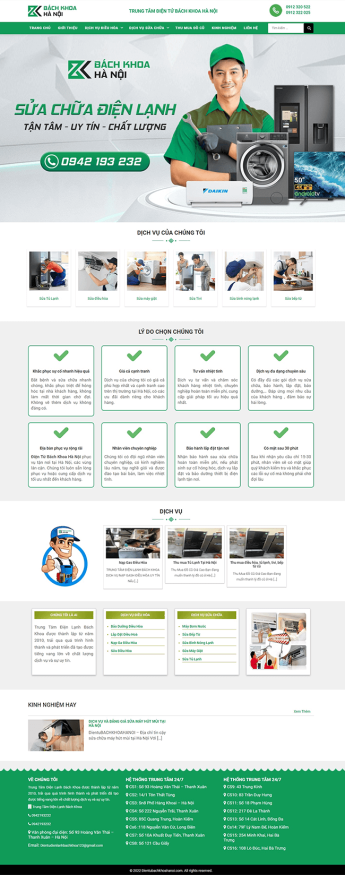 Thiết kế web Sửa chữa điện tử, điện lạnh - Dientubachkhoahanoi.com