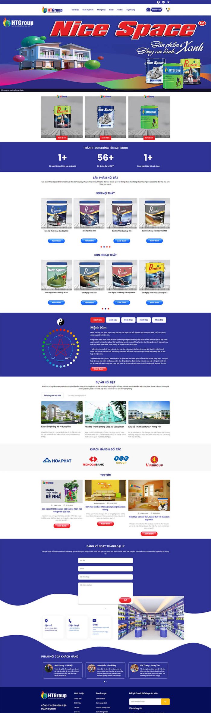 Thiết kế web công ty sơn Nicespace Vietnam