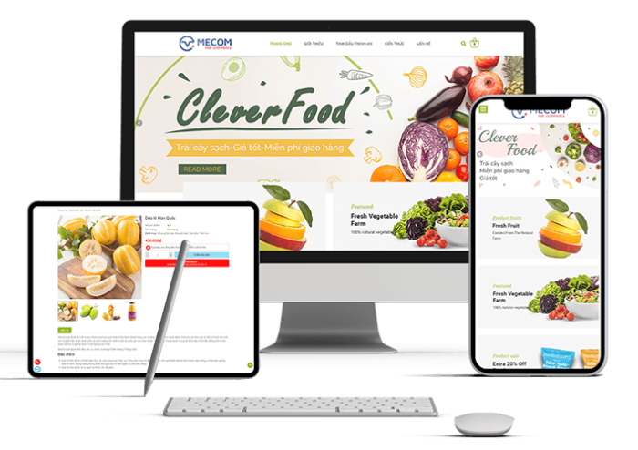 Thiết kế website bán thực phẩm Cleverfood