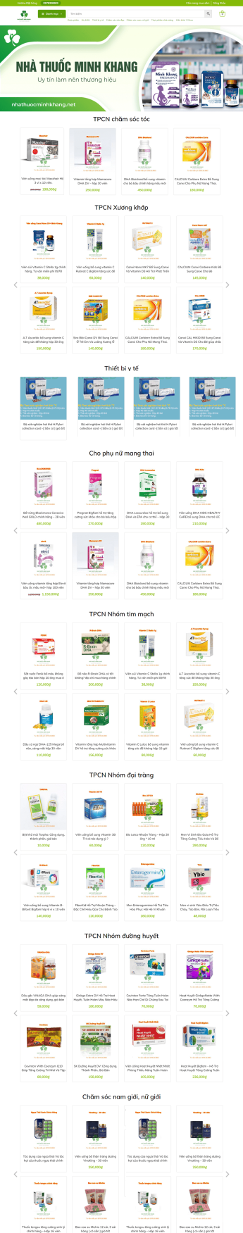 Mẫu thiết kế website Nhà thuốc Minh Khang