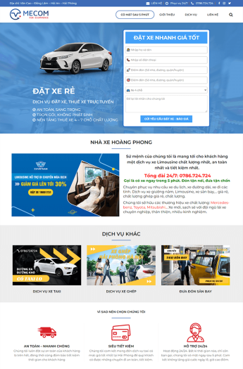 Thiết kế web taxi, web xe khách
