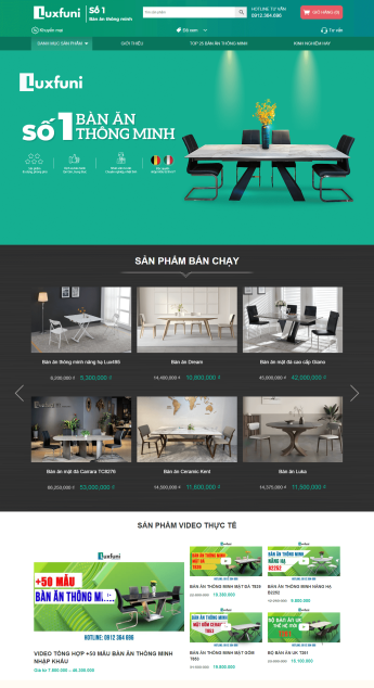 Thiết kế website Nội thất nhập khẩu cao cấp – Luxfuni