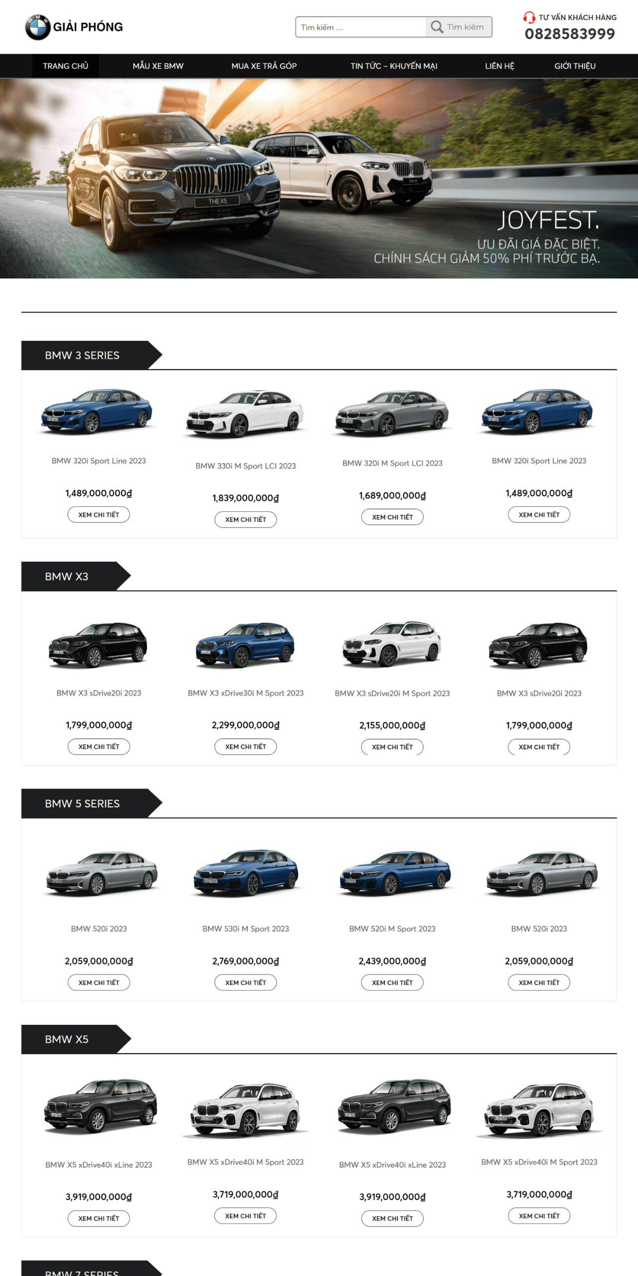 Thiết kế website BMW Giải Phóng