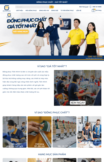 Thiết kế website Đồng phục Tiến Minh