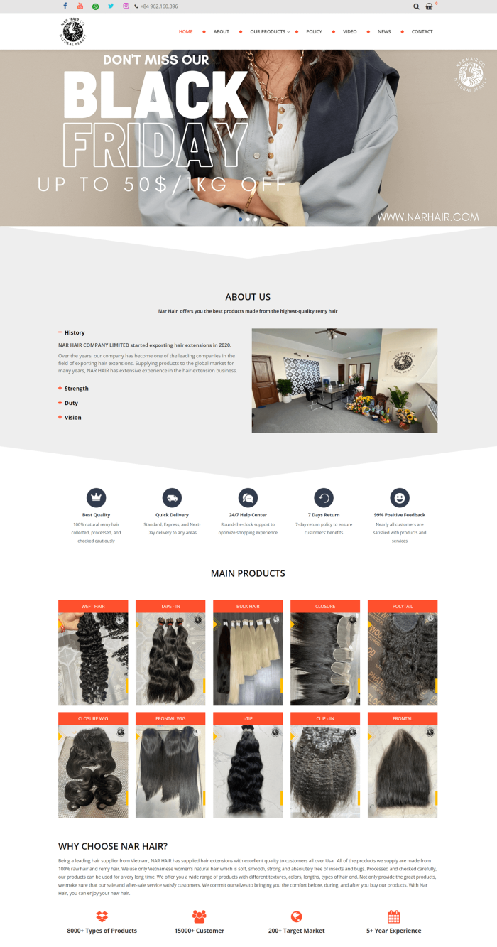 Thiết kế website NarHair