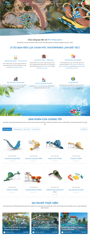 Thiết kế website Công ty thiết bị vui chơi dưới nước MTC Waterpark