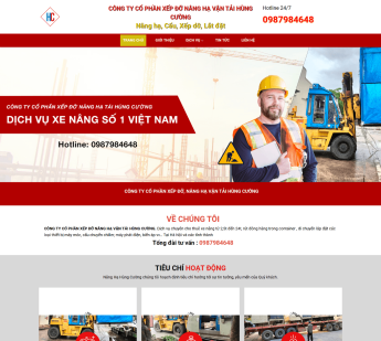 Thiết kế website dịch vụ xe nâng Hùng Cường