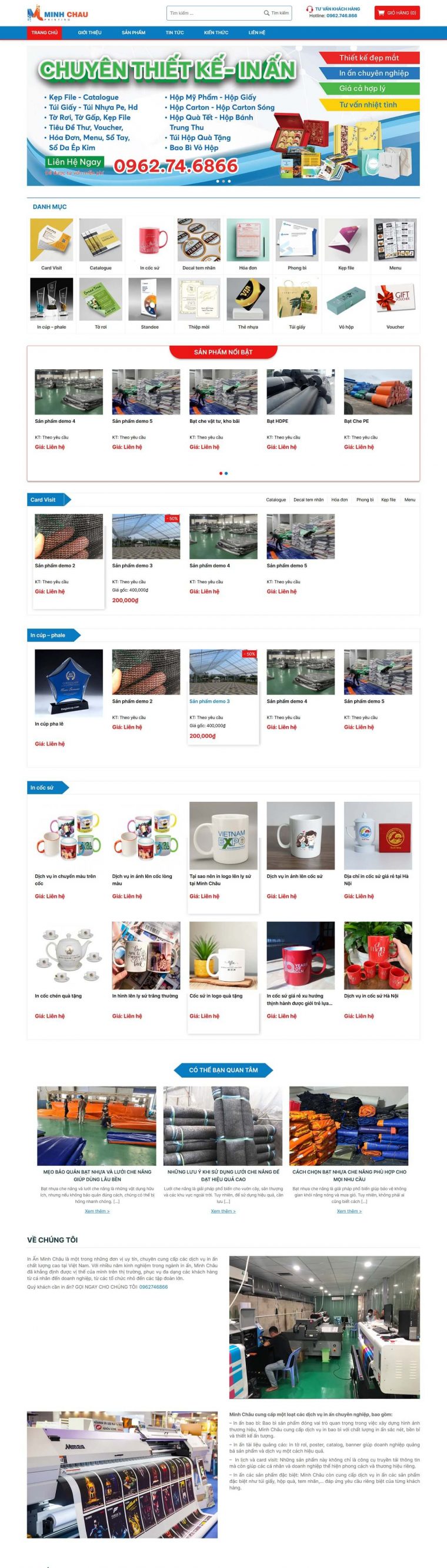 Thiết kế website lĩnh vực in ấn & bao bì