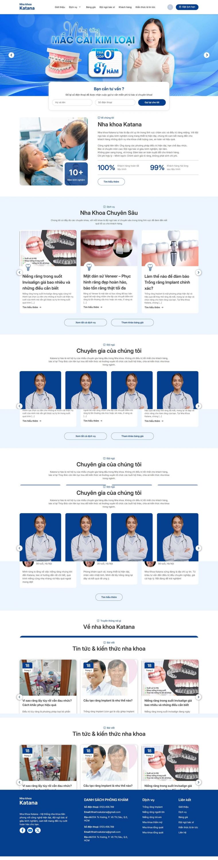 Thiết kế website nha khoa Katana